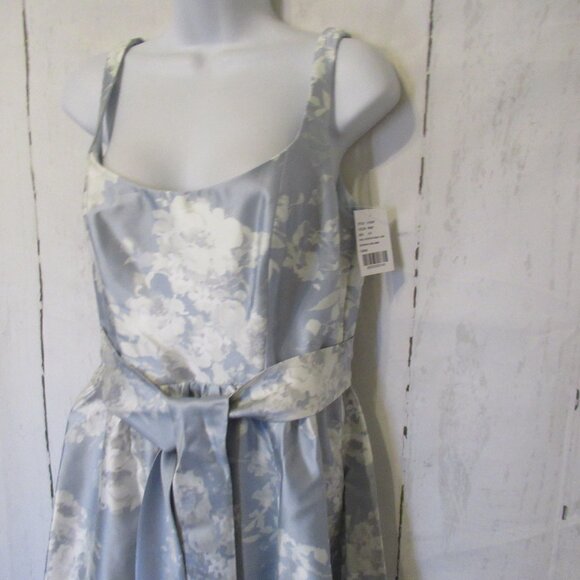 Dessy Collection Vivian Diamond Dress Blue Floral Seraphina Maxi Bridesmaid Prom - Picture 11 of 11